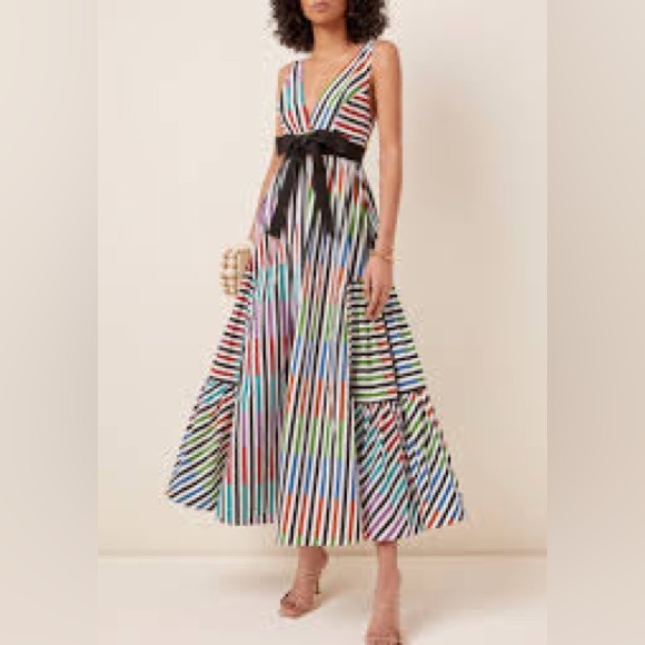 Silvia Tcherassi Catalina del Mar Sangria Striped Cotton Midi Dress 💖💖💖 - Picture 2 of 8